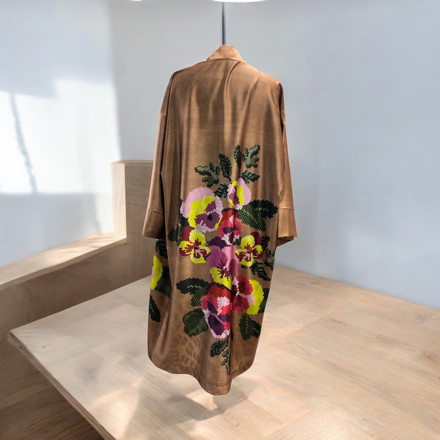 DIXIE - KIMONO LUNGO FIORI/MACULATO