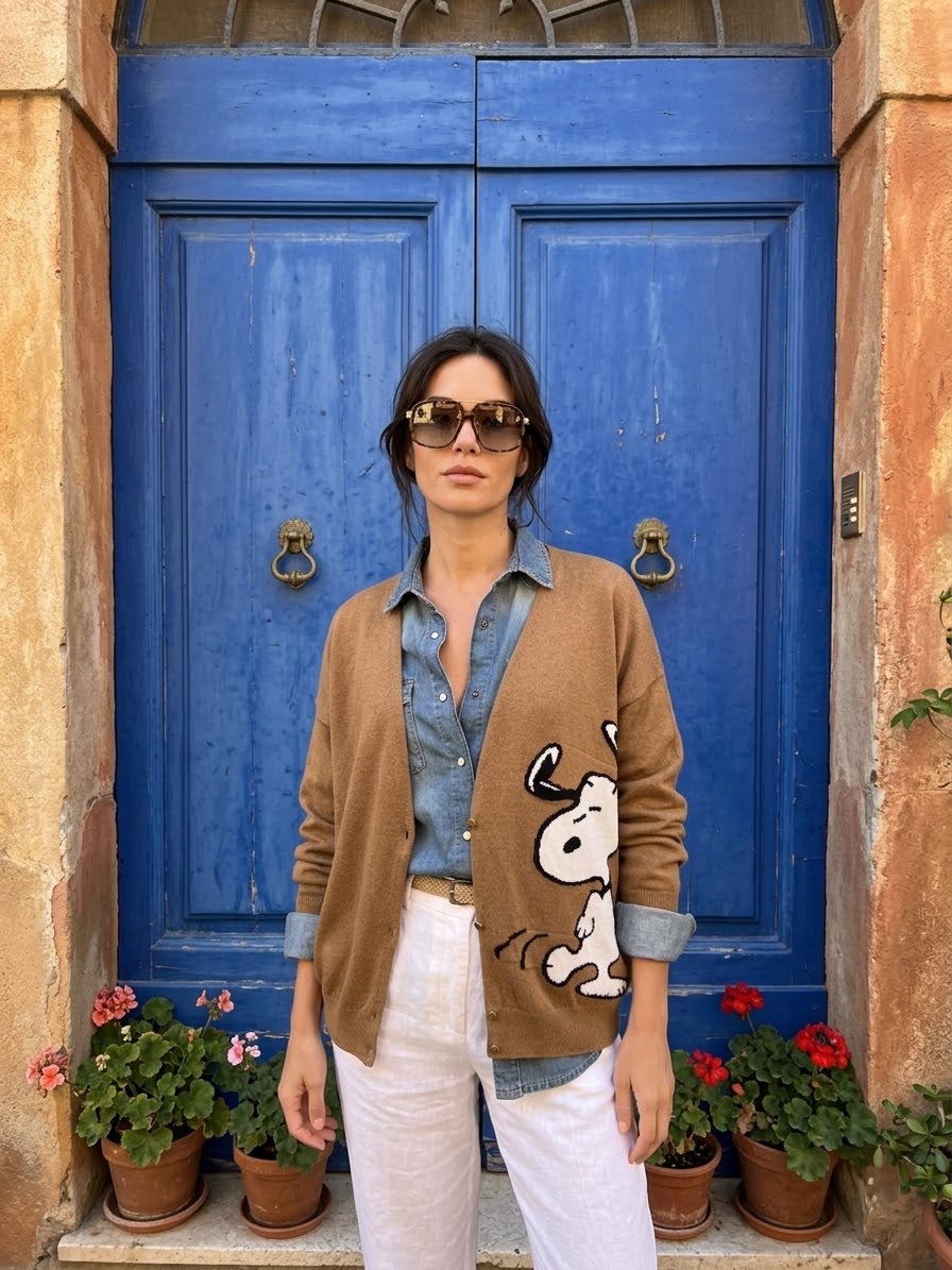 SOUVENIR PRIVE’ - CARDIGAN SNOOPY