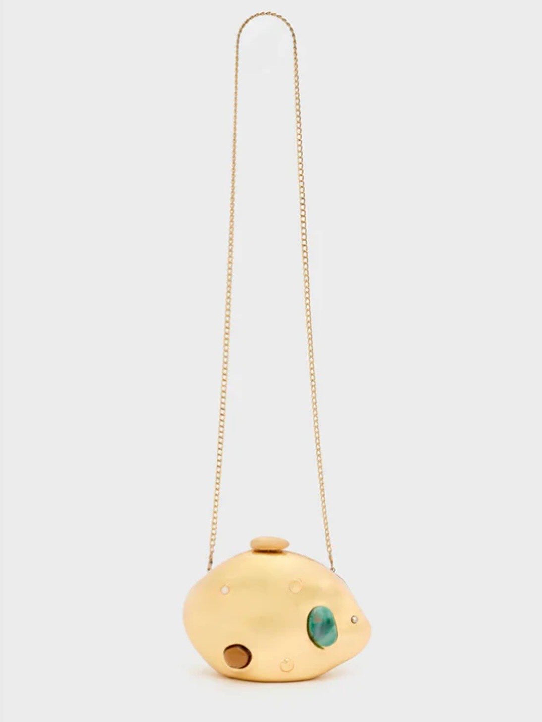 NALI' - CLUTCH RIGIDA CON PIETRE ORO