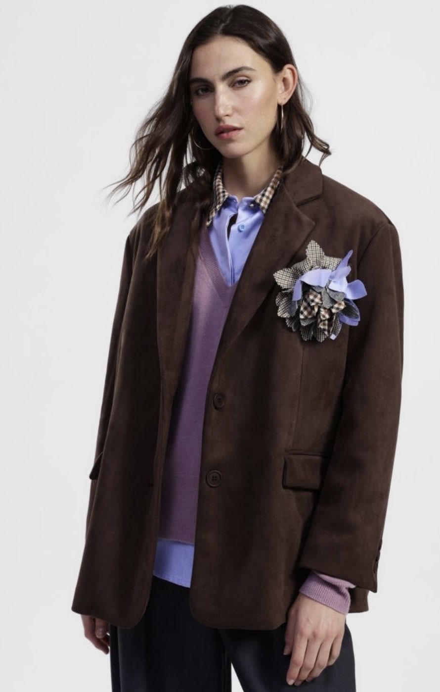 DIXIE - BLAZER ECOCAMOSCIO ON FIORE