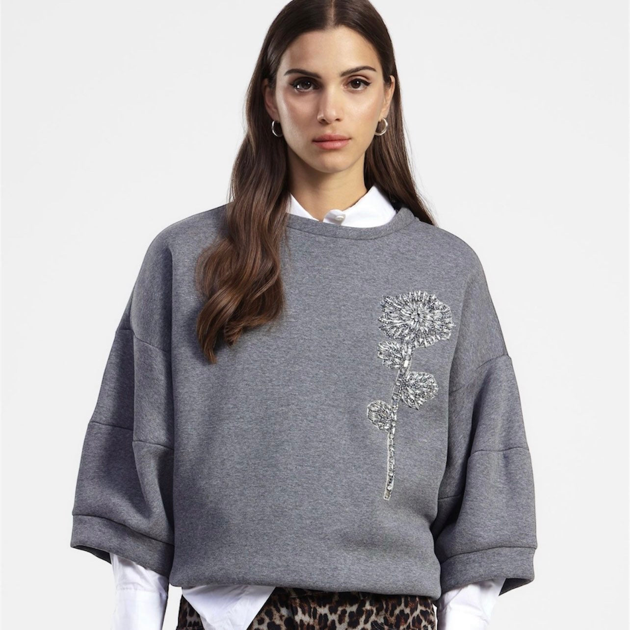 DIXIE - FELPA RICAMO STRASS