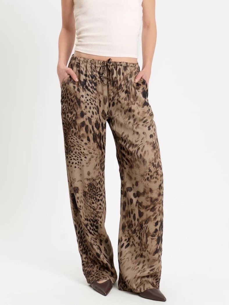 SOUVENIR - PANTALONE ANIMALIER IN VISCOSA