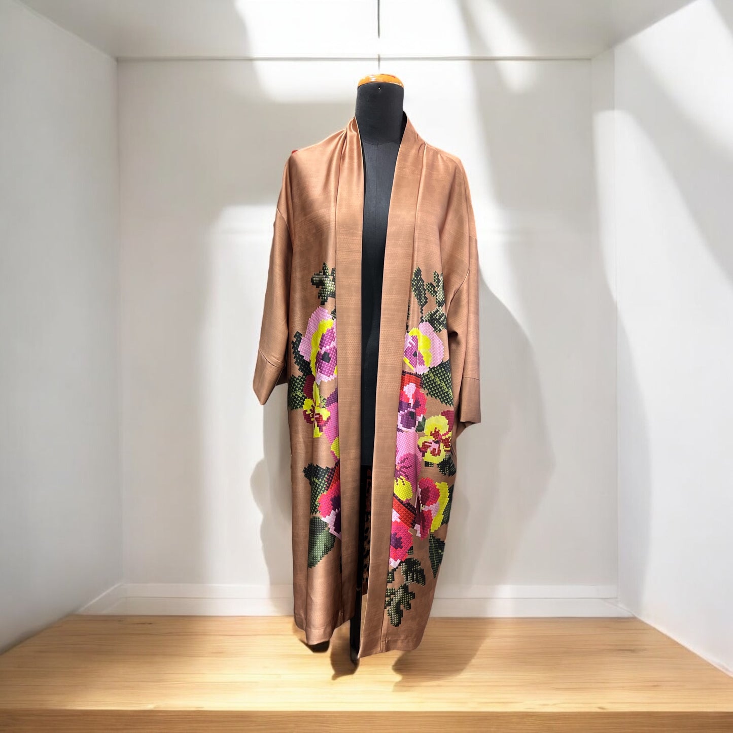 DIXIE - KIMONO LUNGO FIORI/MACULATO