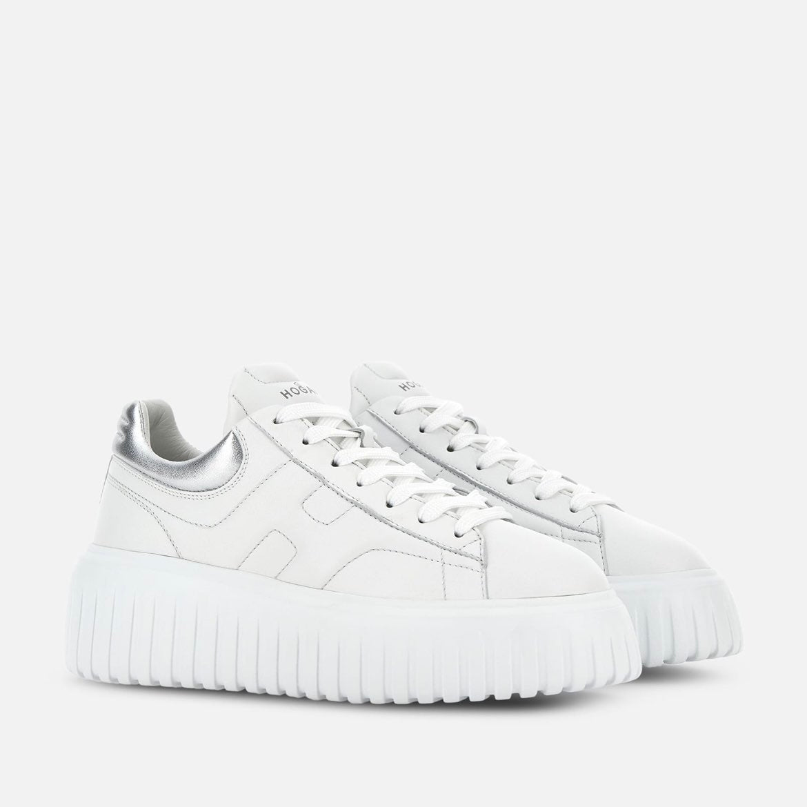 HOGAN - SNEAKER H-STRIPES DONNA BIANCO/ARGENTO