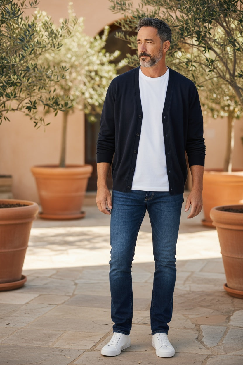 KANGRA - CARDIGAN BOTTONI 100% LANA