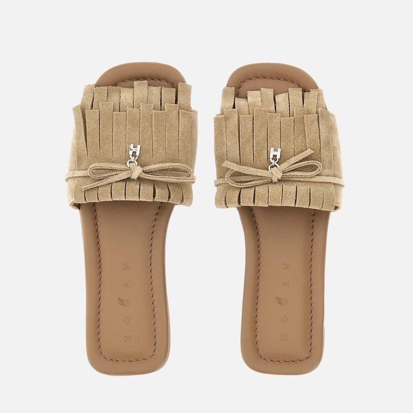 HOGAN - CIABATTINA FRANGE BEIGE