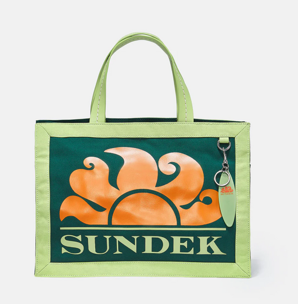 Sundek - Borsa canvas media verde