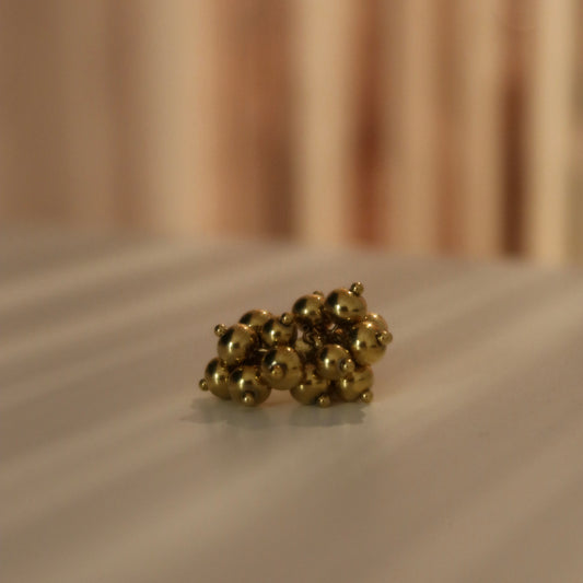 Anello grappolo acciaio dorato