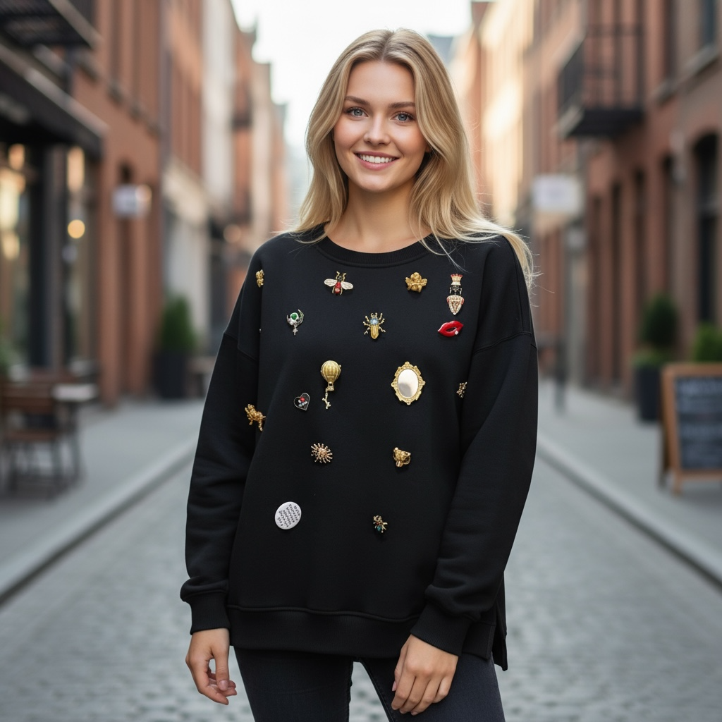 SOUVENIR PRIVE' - FELPA CON PINS STACCABILI