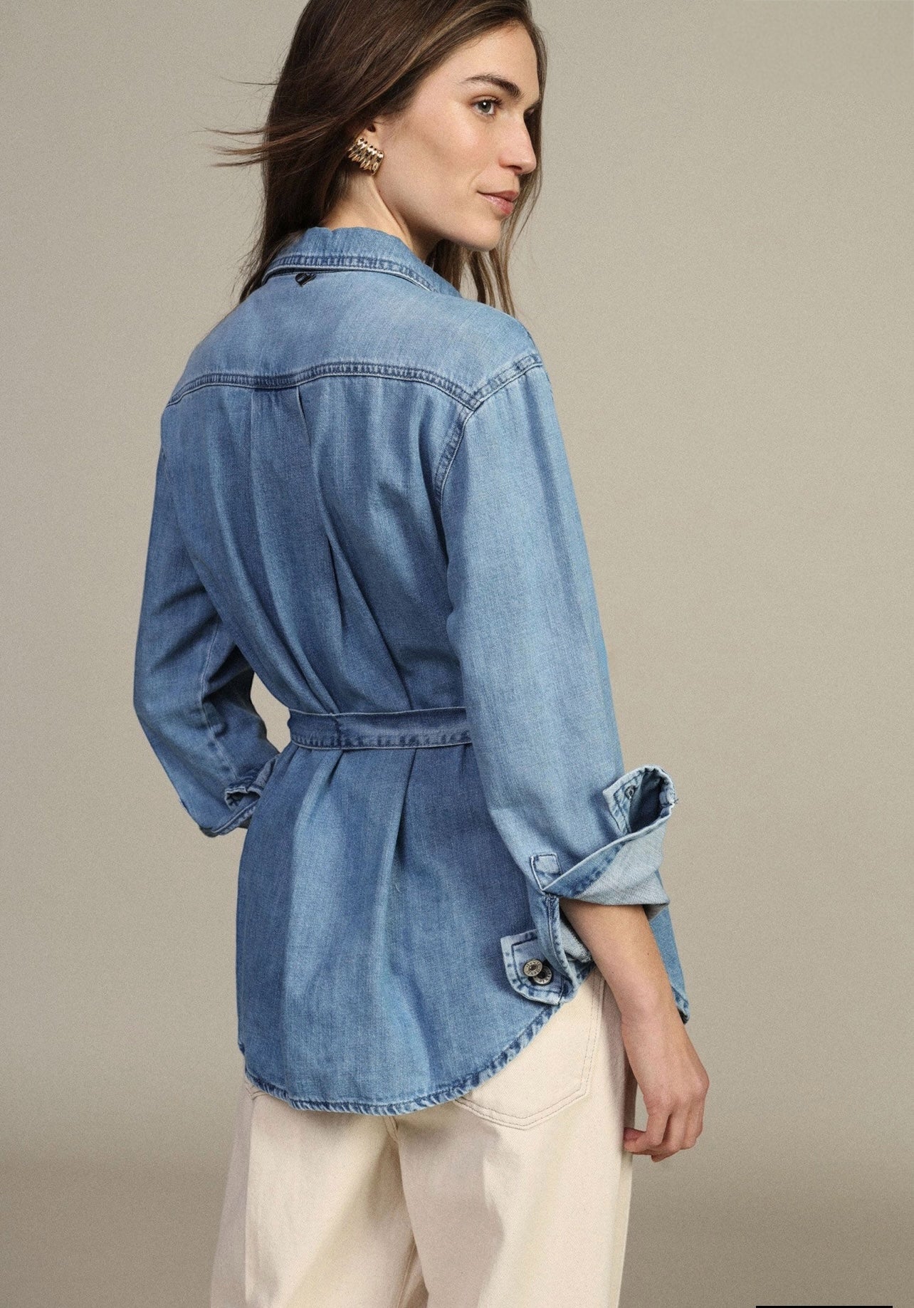 DIXIE - GIACCA DENIM CON CINTURA