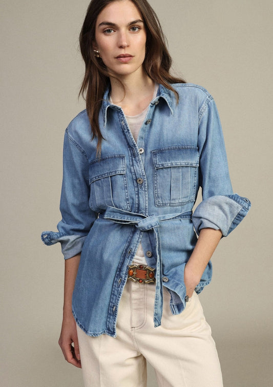 DIXIE - GIACCA DENIM CON CINTURA