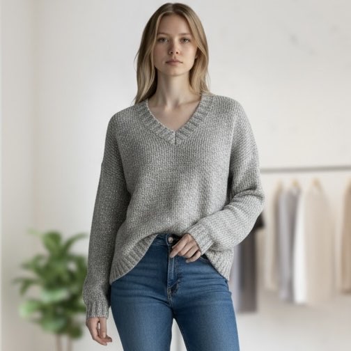 MAGLIONE SCOLLO V LUREX 2840 02