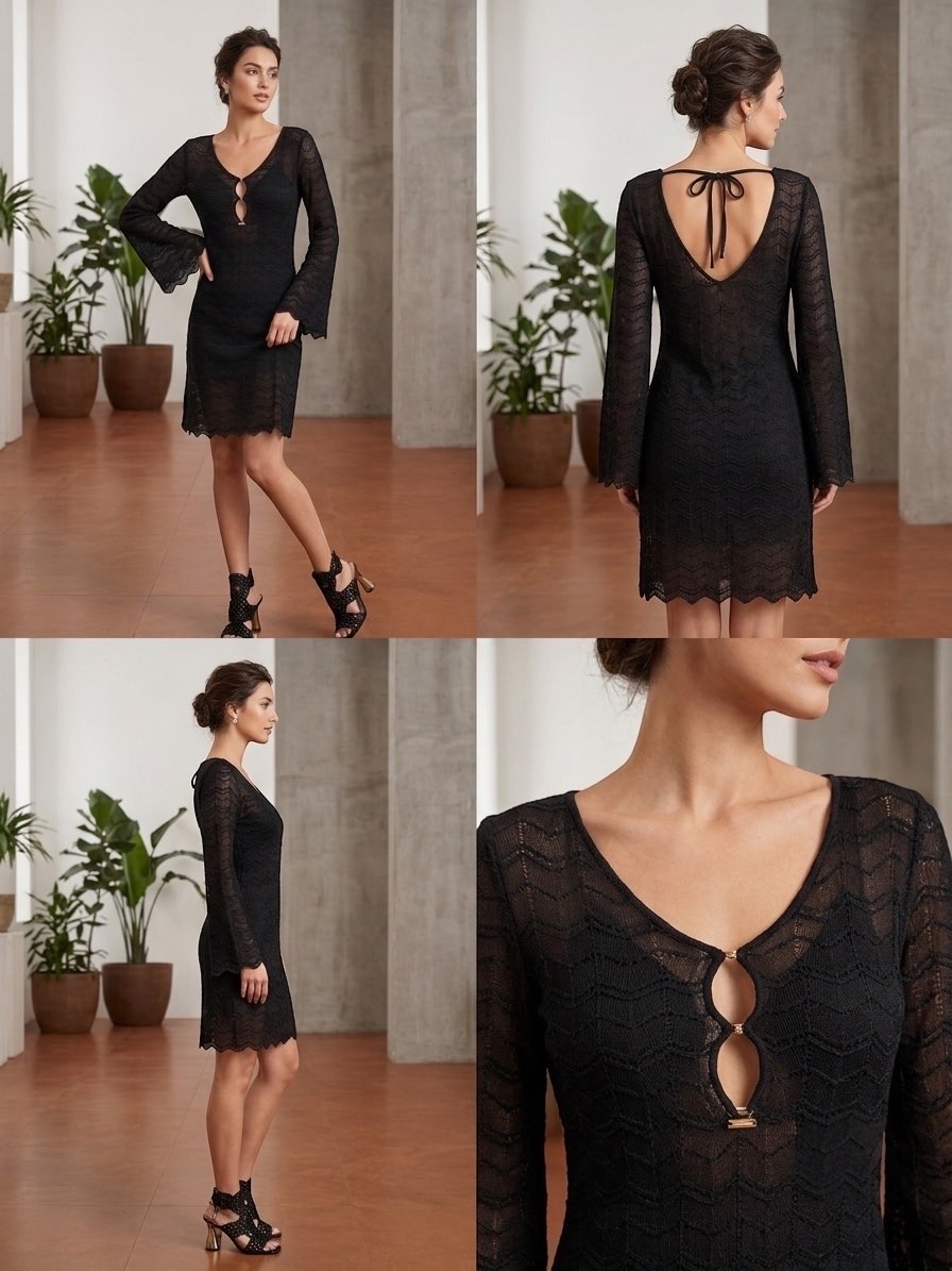 SIMONA CORSELLINI - ABITO TRICOT NERO