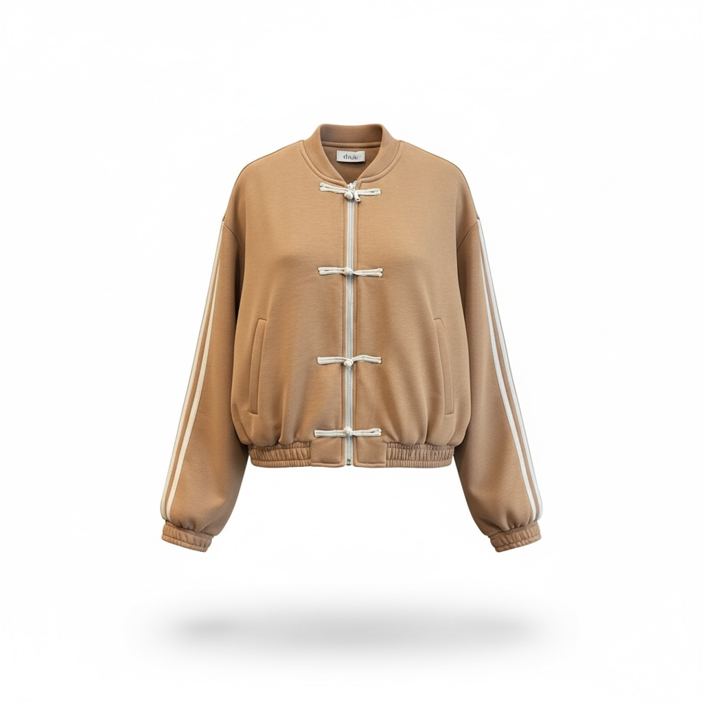 DIXIE - FELPA ALAMARI CAMMELLO