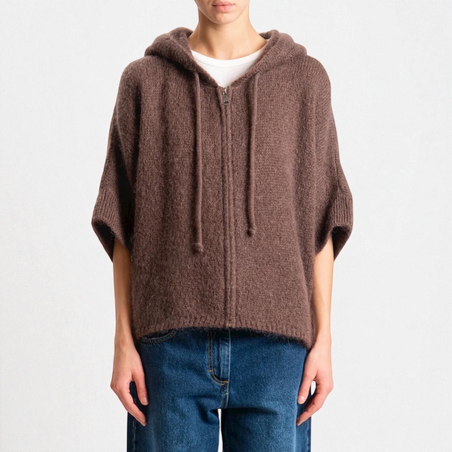 DIXIE - MAGLIA ZIP E CAPPUCCIO MOHAIR più colori