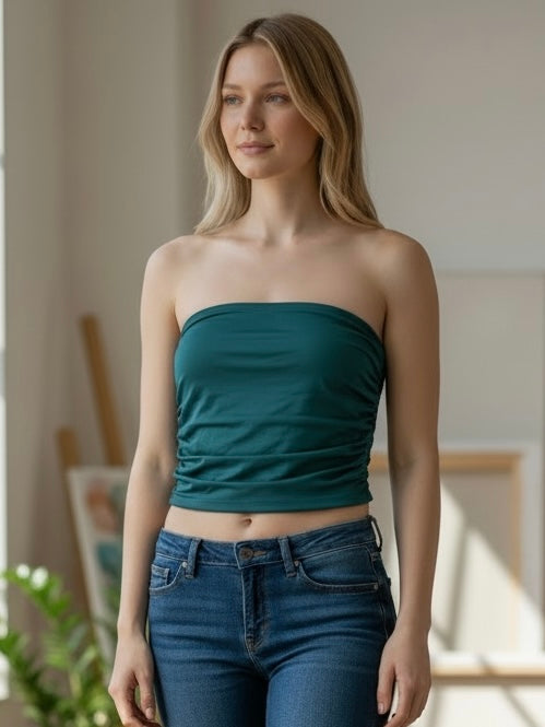DIXIE - TOP ARRICCIATO VERDE