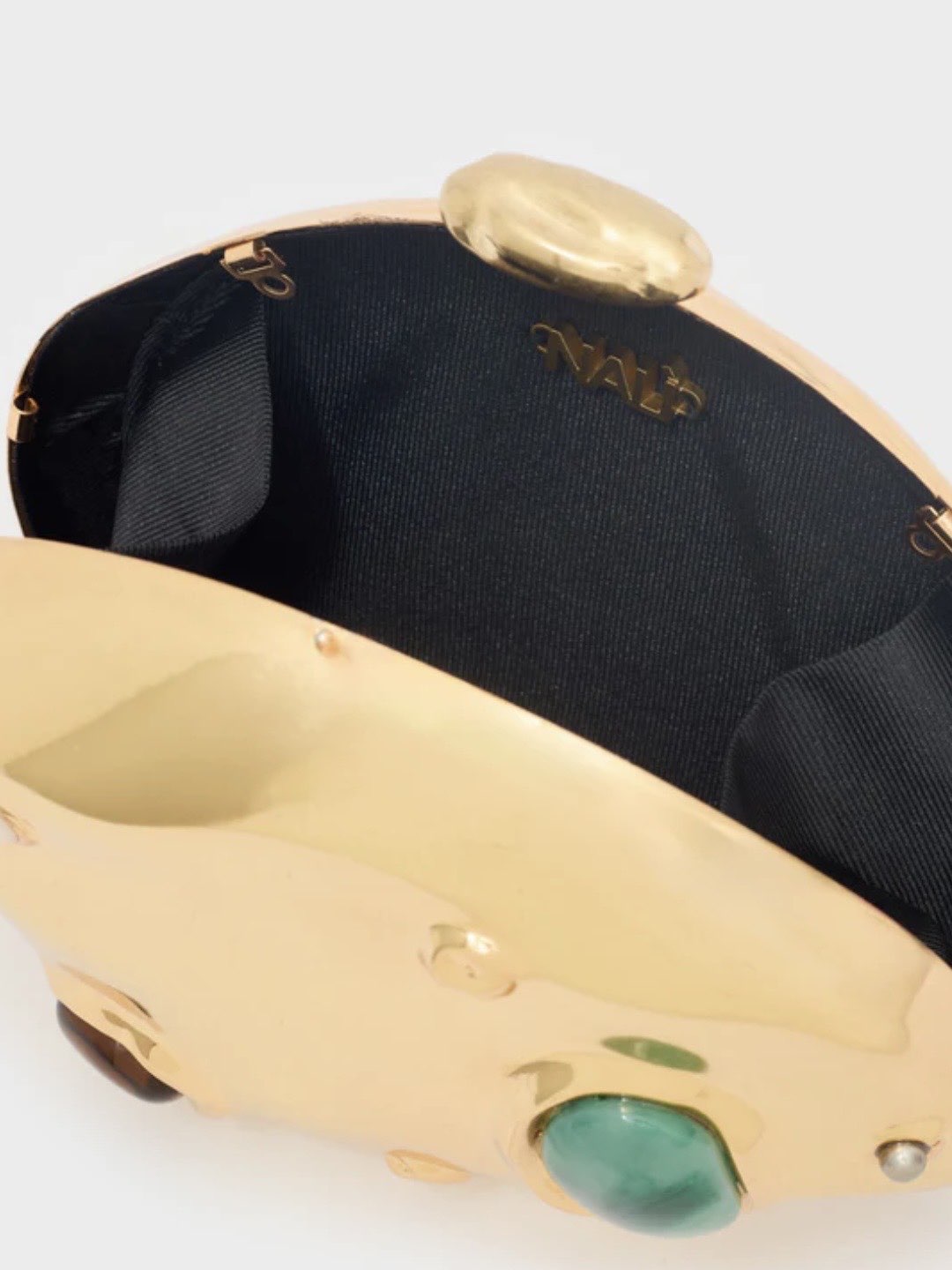 NALI' - CLUTCH RIGIDA CON PIETRE ORO