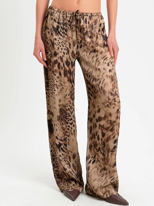 SOUVENIR - PANTALONE ANIMALIER IN VISCOSA