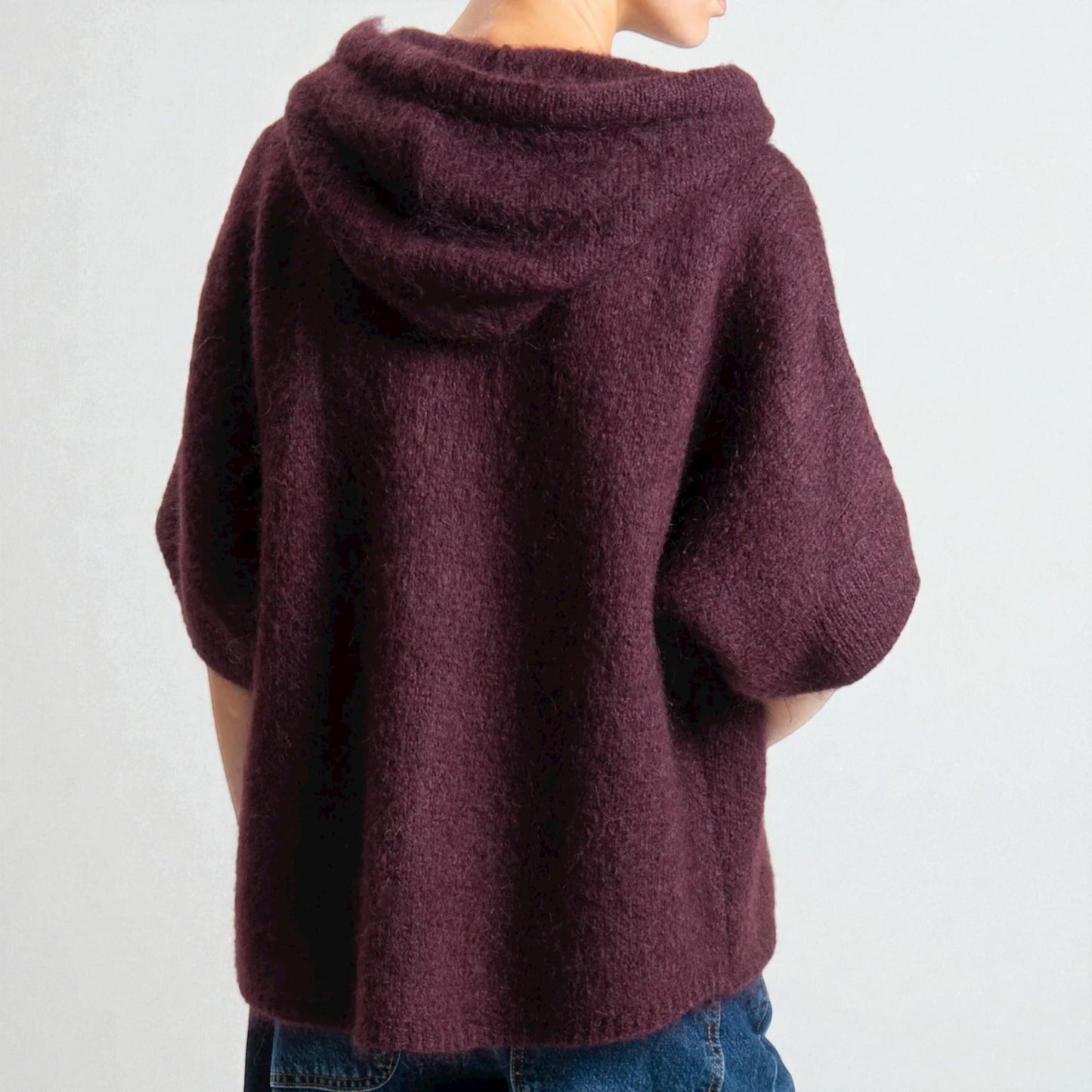 DIXIE - MAGLIA ZIP E CAPPUCCIO MOHAIR più colori