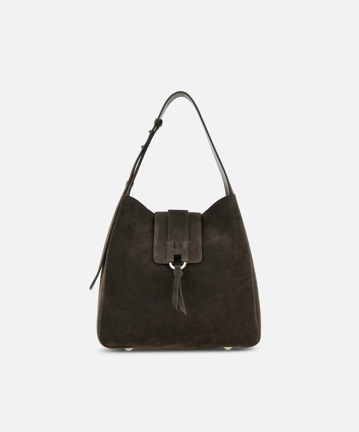 HOGAN - Borsa Hobo camoscio moro