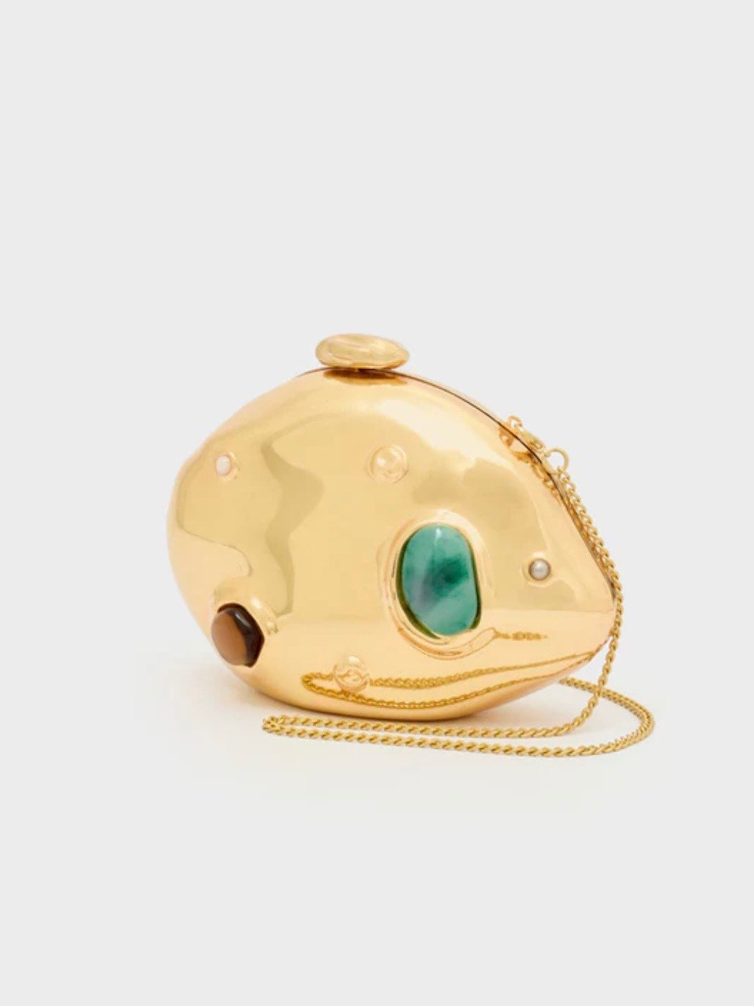 NALI' - CLUTCH RIGIDA CON PIETRE ORO