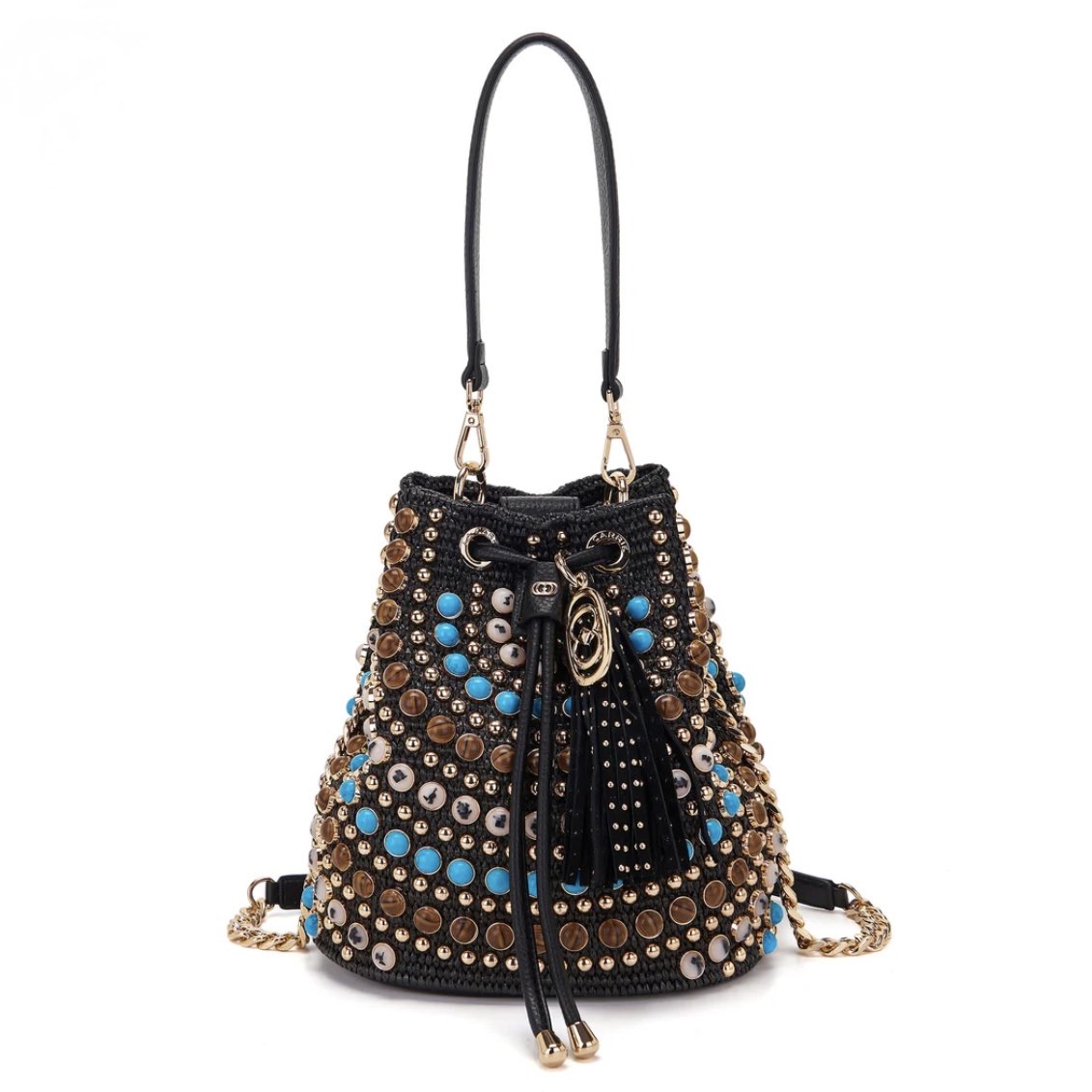 LA CARRIE - ANDROMEDA STONES BUCKET RAPHIA+SYNT.