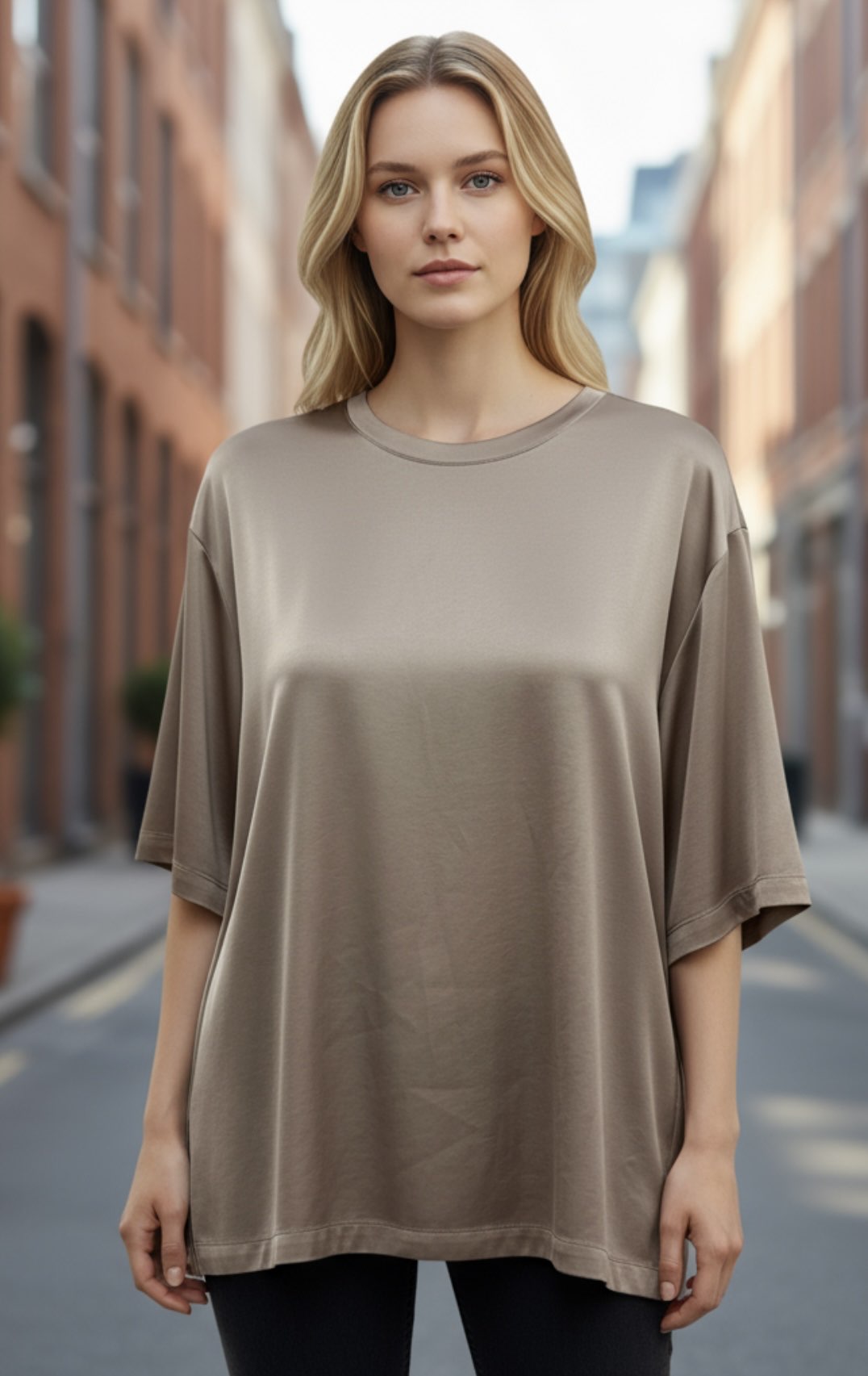 DIXIE - BLUSA SATINATA MANICHE AL GOMITO