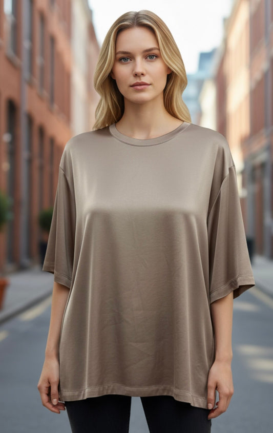 DIXIE - BLUSA SATINATA MANICHE AL GOMITO
