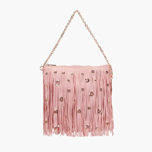 LA CARRIE - NIGHT EDITION FRINGES POCHETTE PINK