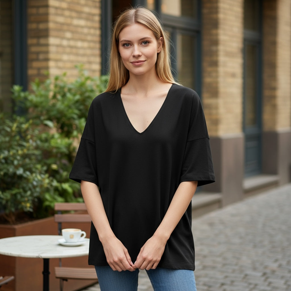 DIXIE - BLUSA V MISTO VISCOSA