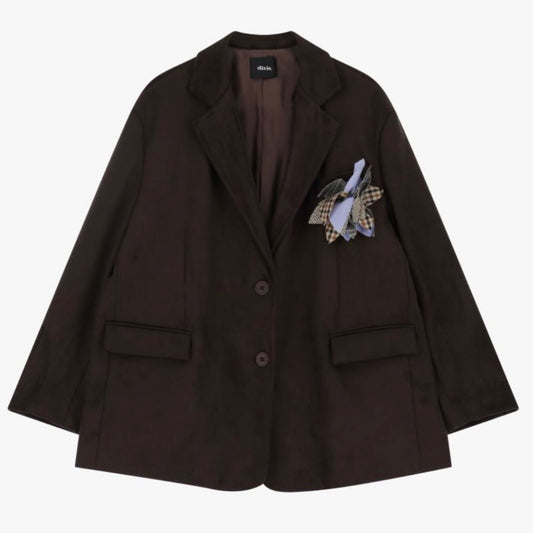 DIXIE - BLAZER ECOCAMOSCIO ON FIORE