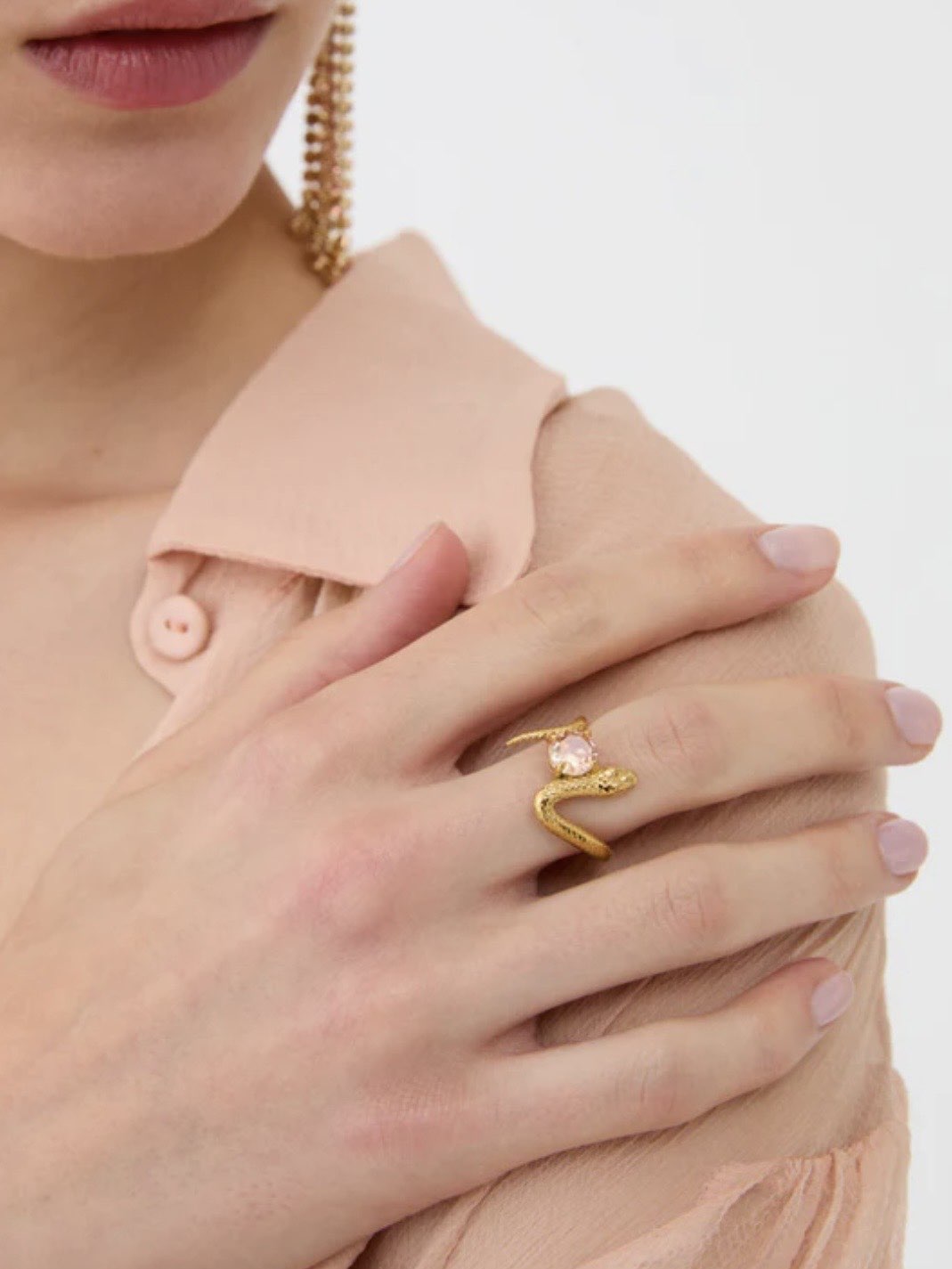 NALI' - ANELLO SERPENTE CON PIETRA