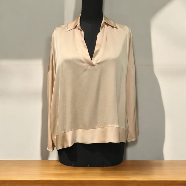 DIXIE - BLUSA COLLO CAMICIA RASO