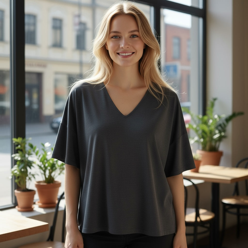 DIXIE - BLUSA V MISTO VISCOSA