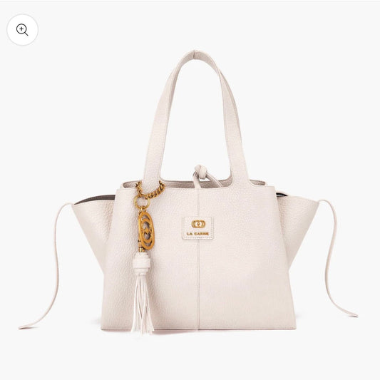 LA CARRIE - SCREAMING DOUBLE SHOPPER BAG AVORIO