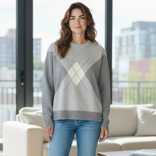 MAGLIA GIROCOLLO ROMBI 2620 01