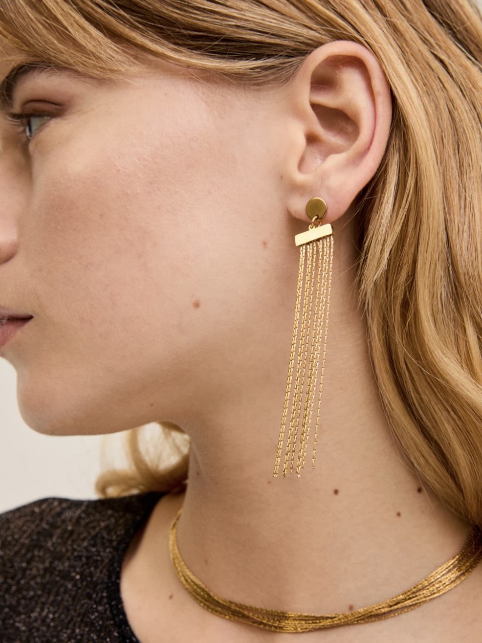 ORECCHINI CON FRANGE ORO